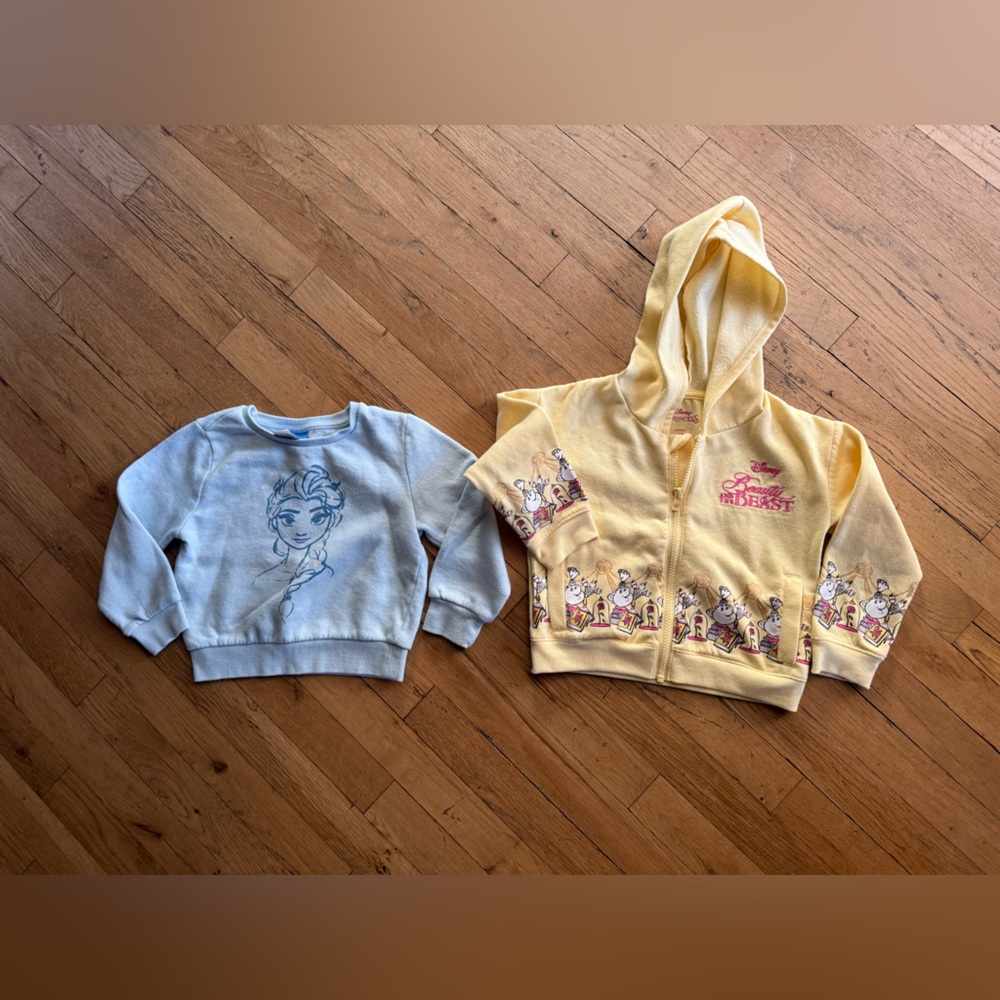 Disney Yellow and Gray princess Character Hoodies